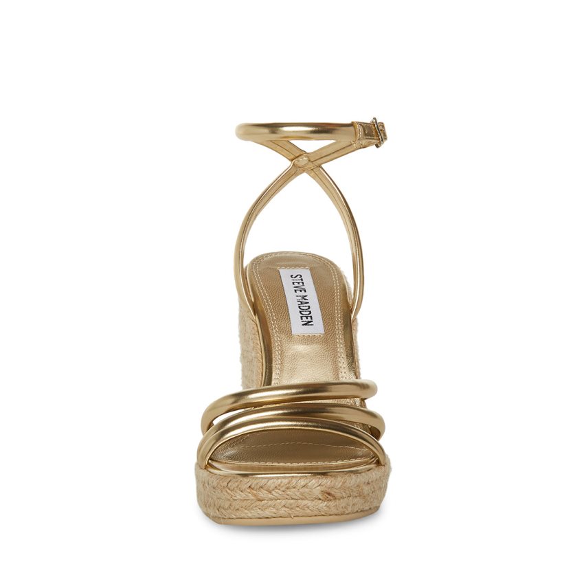 Gold Steve Madden Taylor Women's Wedges | PH 6078NLG